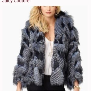 New Juicy Couture Lapis Faux Fur Wrap